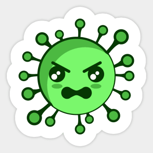 corona virus angry react Sticker